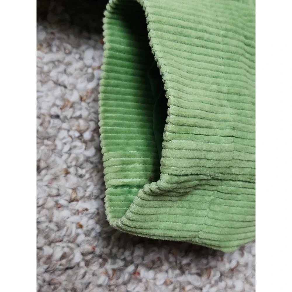 Mini Boden Peacoat Girls 11-12Y Green Polka Dot Lined Corduroy Long Coat